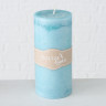 2002186 Pillar candle Vela, 3 ass, H 15 cm, d 7 cm, Wax Turquoise