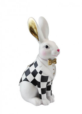 Figurine Valentino rabbit black/white 24,5h