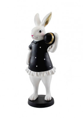 Figurine Valentino rabbit with egg 25,5h black/white