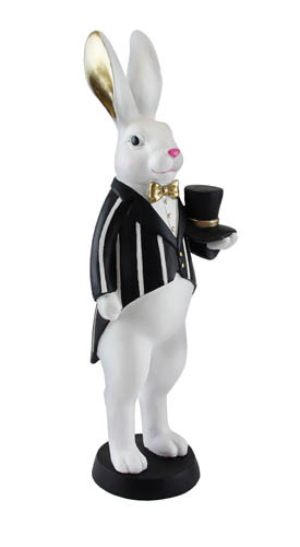 Figurine Valentino rabbit with hat 36h black/white