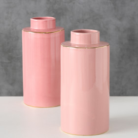 1011214 Vase Olivia, 2ass, H 30 cm, Stone ware, Pink