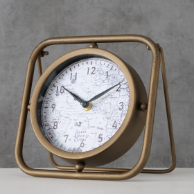 2005840 Table clock Brune, Analogue, H 18 cm, Iron, Copper