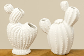 1002617 Vase Reus, 2 ass, H 16 cm, Porcelain White